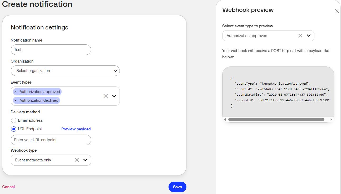 event metadata